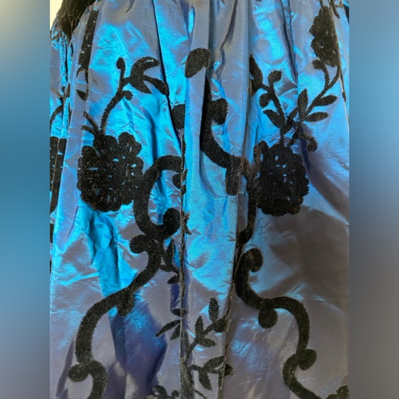 ❌SOLD❌OOAK VTG 80’S SCOTT MCCLINTOCK BLACK VELVET BLUE PROM EVENING GOWN RARE - Picture 6 of 11